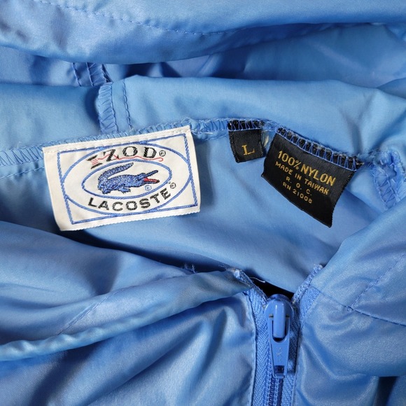 Vintage IZOD Lacoste Windbreaker Pullover Jacket Light Blue Size L - Picture 4 of 7